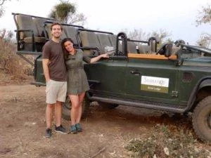 Chris and I beside our safari vehicle 