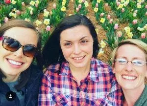 myself and friends in the tulip fields at Biltmore