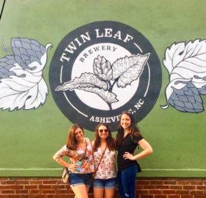 Myself and friends outside of Twin Leaf Brewing.