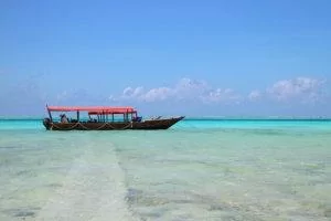 boat on water in Zanzibar