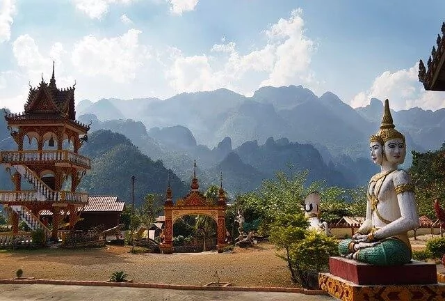 Temples and statues in Laos