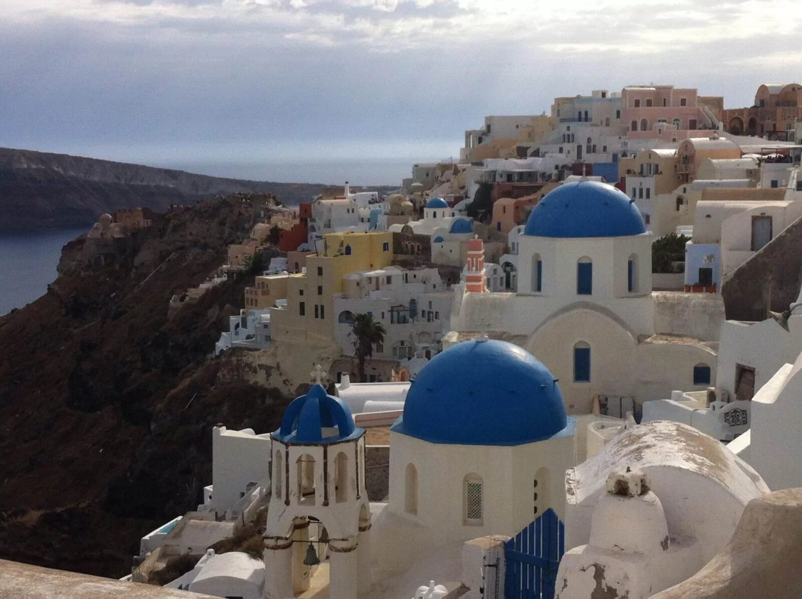 Santorini blue roofs