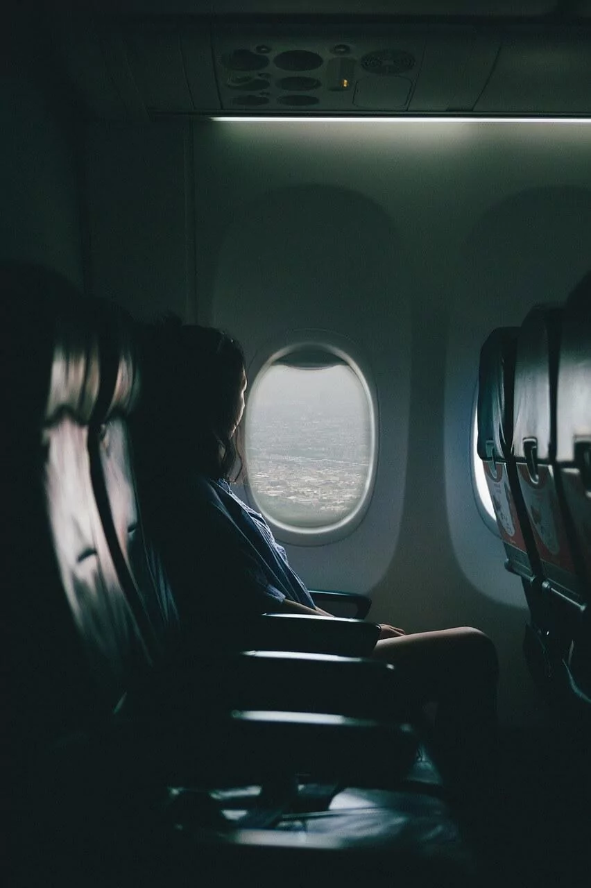 girl on airplane