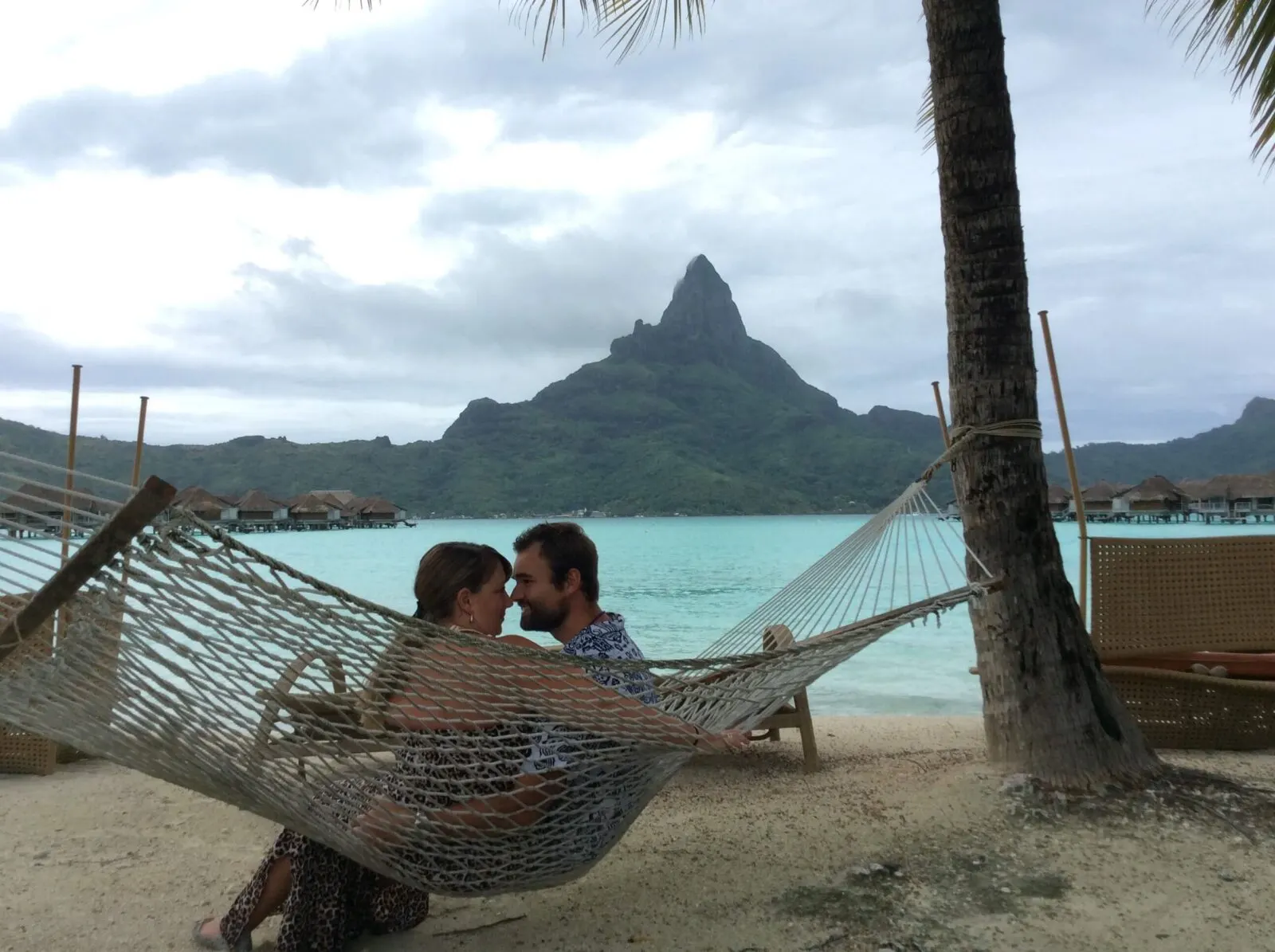 Bora Bora beachfront hammock