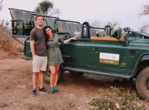 Chris and Kat on safari in Timbavati, South Africa