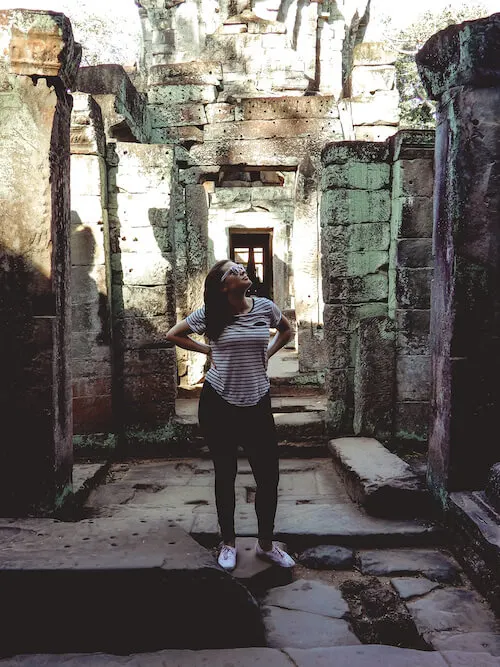 Kat walking around Angkor Wat