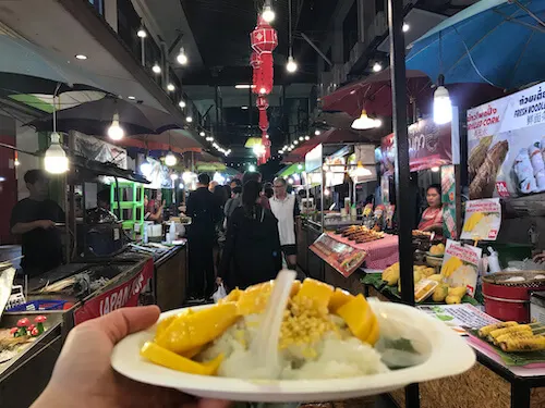 Chiang Mai Night Bazaar mango sticky rice