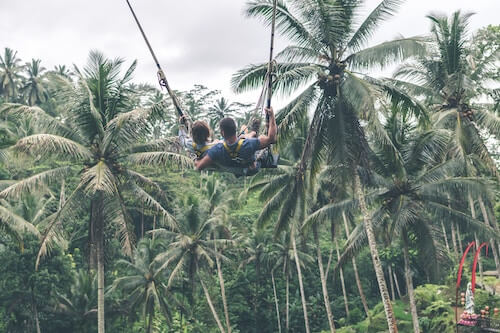 Couple swinging Bali