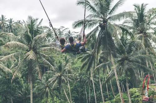 Couple swinging Bali