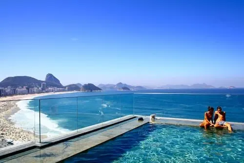 couple poolside in Brazil