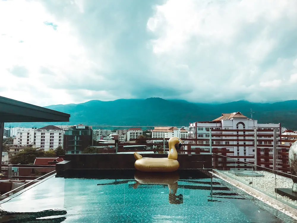 Akyra Manor Chiang Mai rooftop pool overlooking mountains