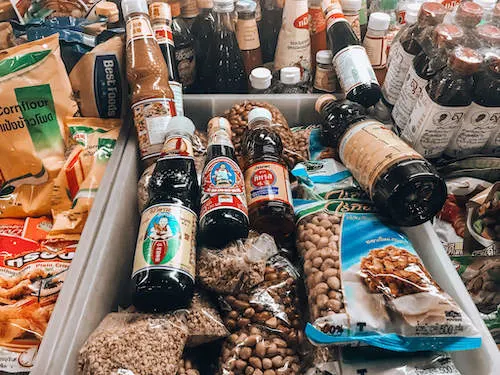 Cooking ingredients at a Chiang Mai market