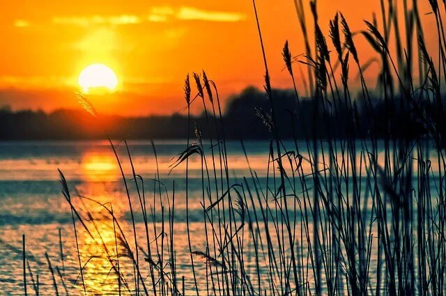 Lake with sunset