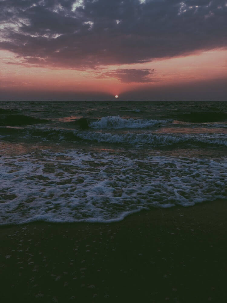 Kerala, India beaches at sunset