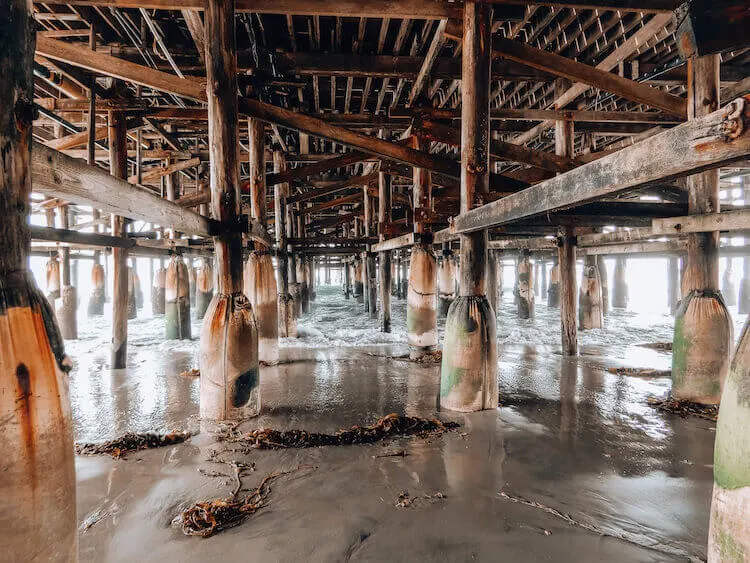 Under the Pacific Beach Pier in San Diego, California