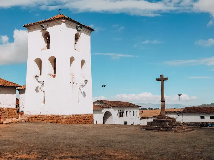 The cathedral and cross in Chinchero