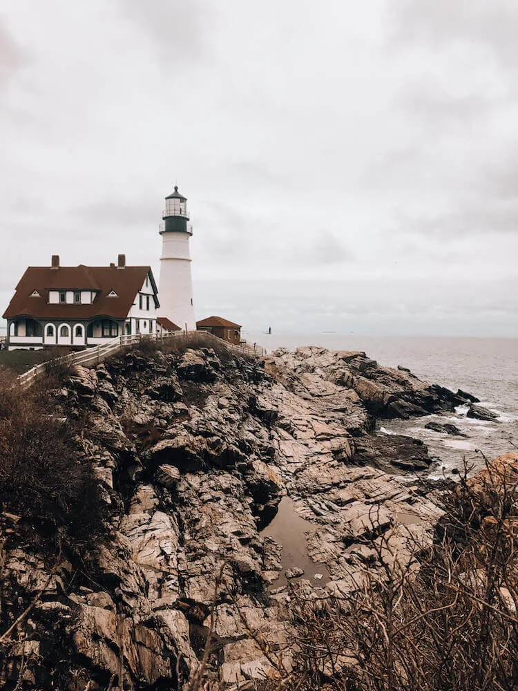 Portland Head Lighthouse and shores