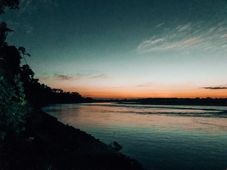 Sunrise along the Tambopata River