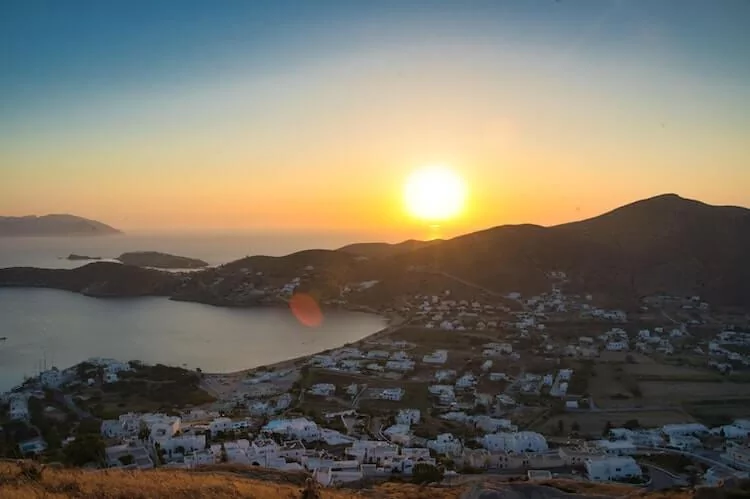 Beautiful sunset over an island