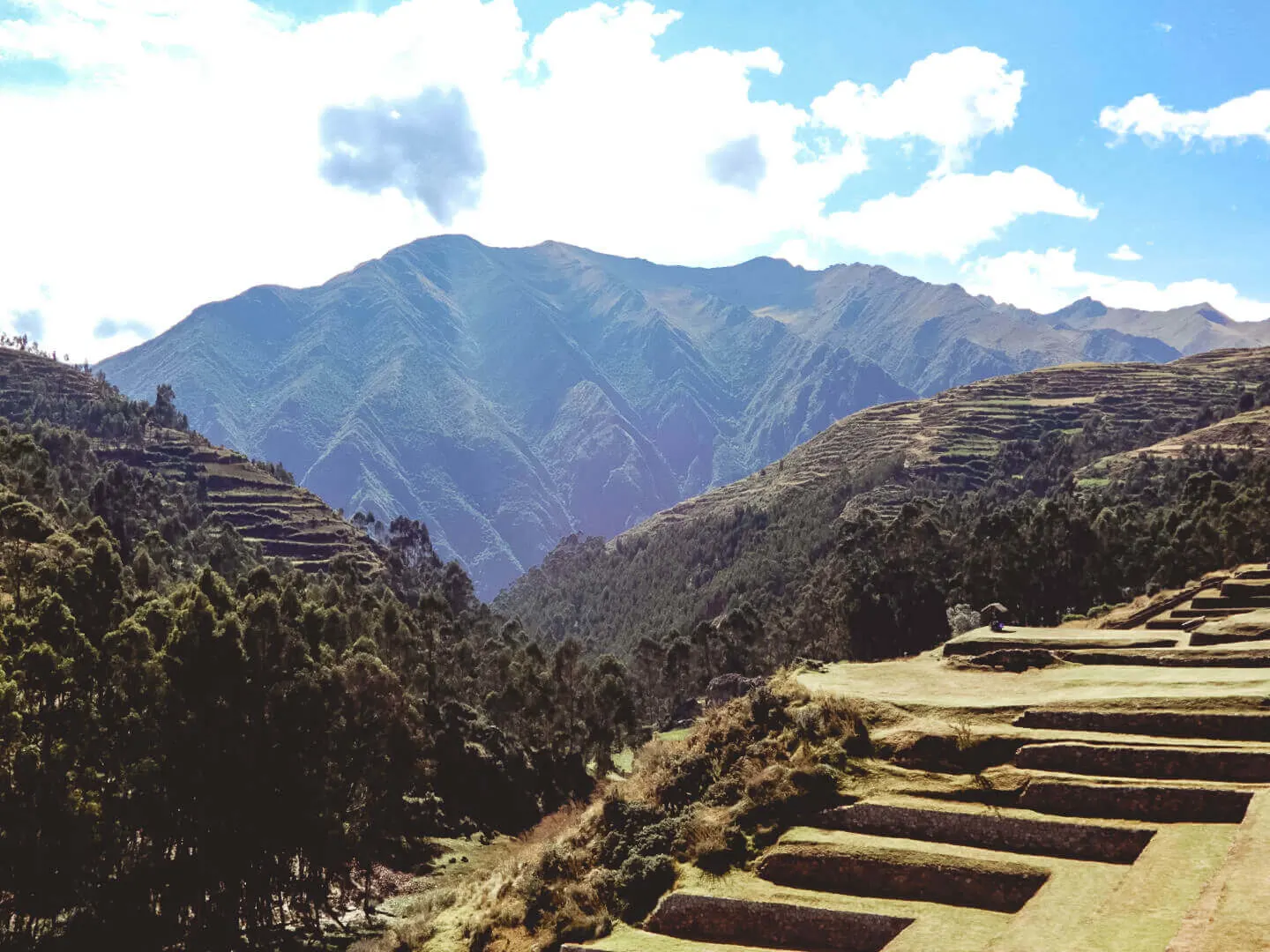 Andes Mountains in the background of the Chinchero Ruins