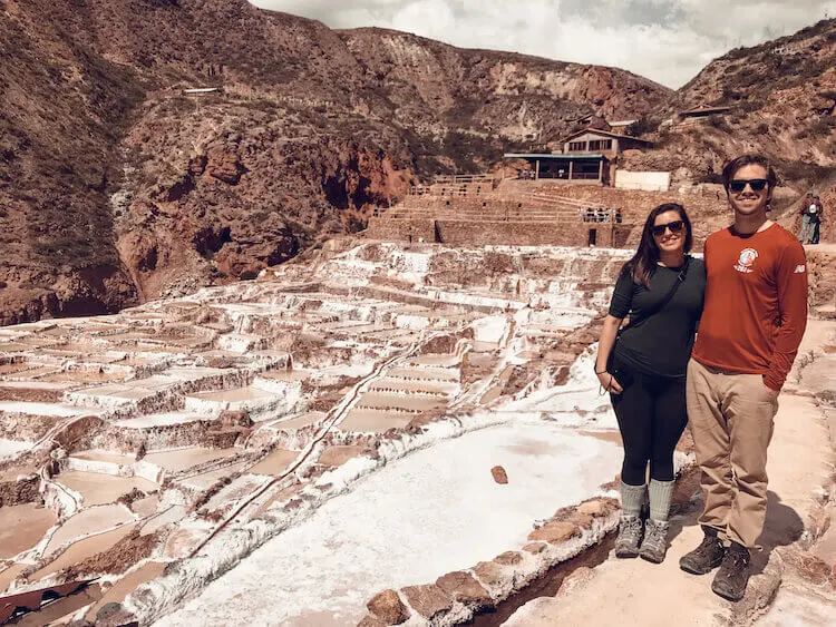 Kat & Chris at the Maras Salt Mines in the Sacred Valley, Peru