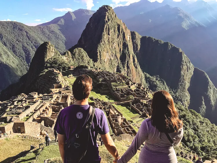 Kat and Chris overlooking Machu Picchu