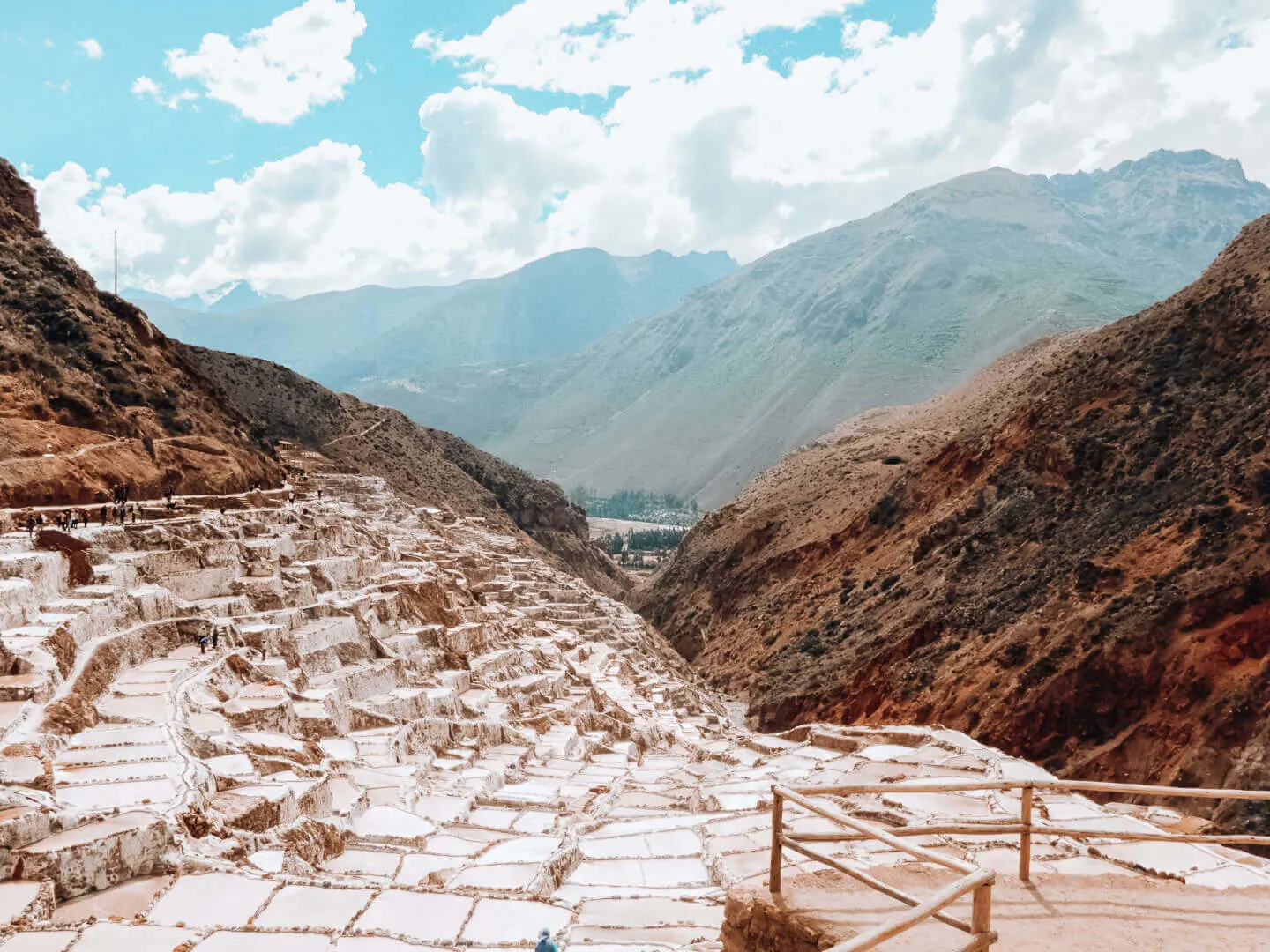 Maras Salt Mines at varying levels in Sacred Valley, Peru