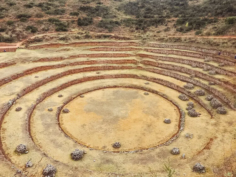 Moray agricultural ruins in the Sacred Valley, Peru