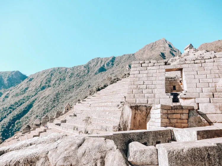 Terraces and houses along Machu Picchu