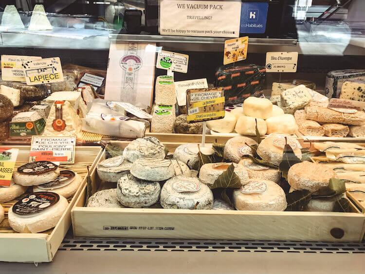 Cheese at a market in Paris