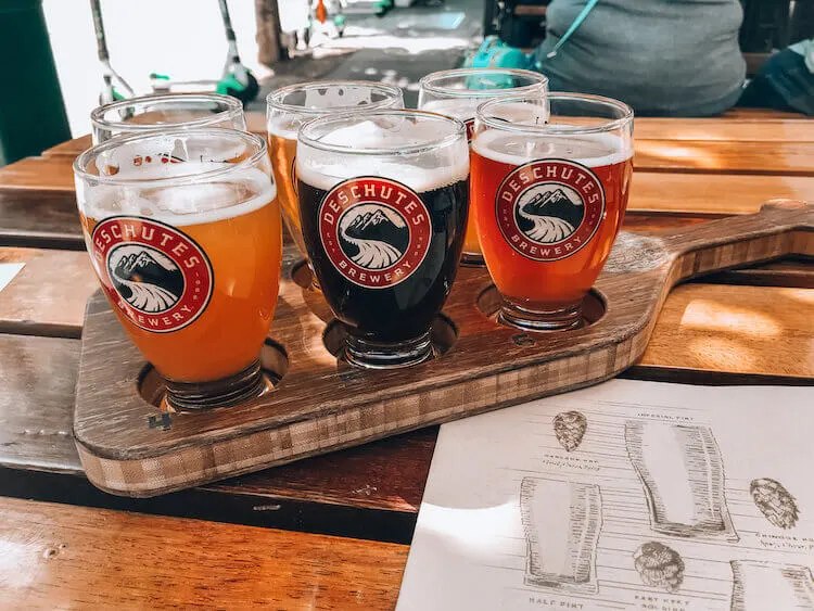 Deschutes Brewery in Portland, Oregon flight