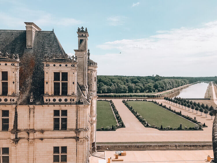 Overlooking the gardens at Chateau de Chambord
