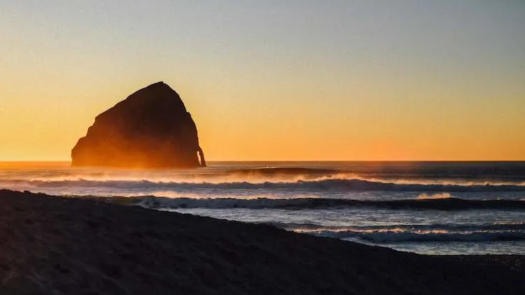 Cape Kiwanda at sunset. Cape Kiwanda, Pacific City, Oregon.