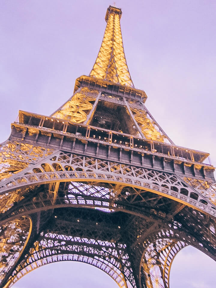 Eiffel Tower in January lit up