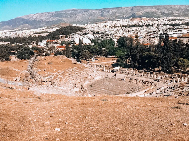 Overlooking the Theatre of Dionysus in Athens, Greece