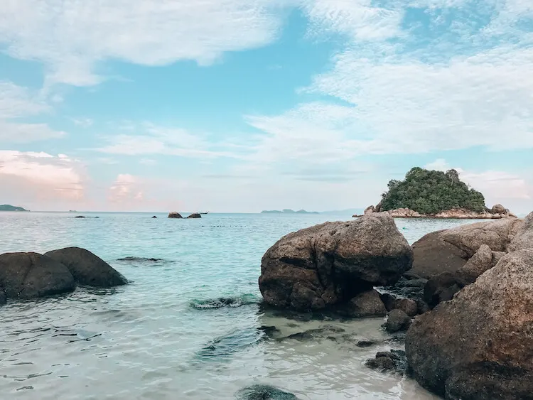 Clear water with rocks on Koh Lipe, Thailand