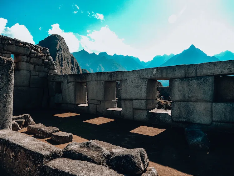 Inside a temple on Machu Picchu