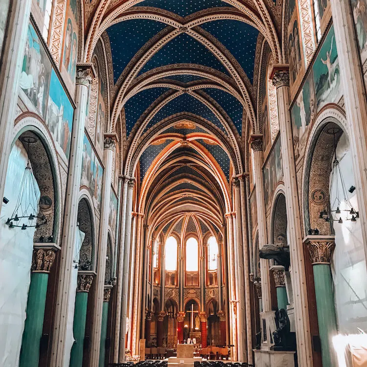 Inside of the Saint Germain Cathedral in Paris