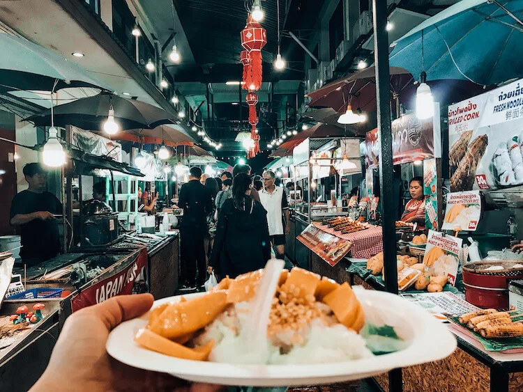 Mango sticky rice at the Chiang Mai Night Bazaar