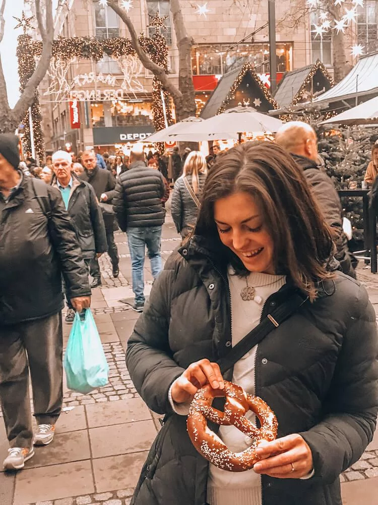 Eating a Pretzel and the European Christmas Markets