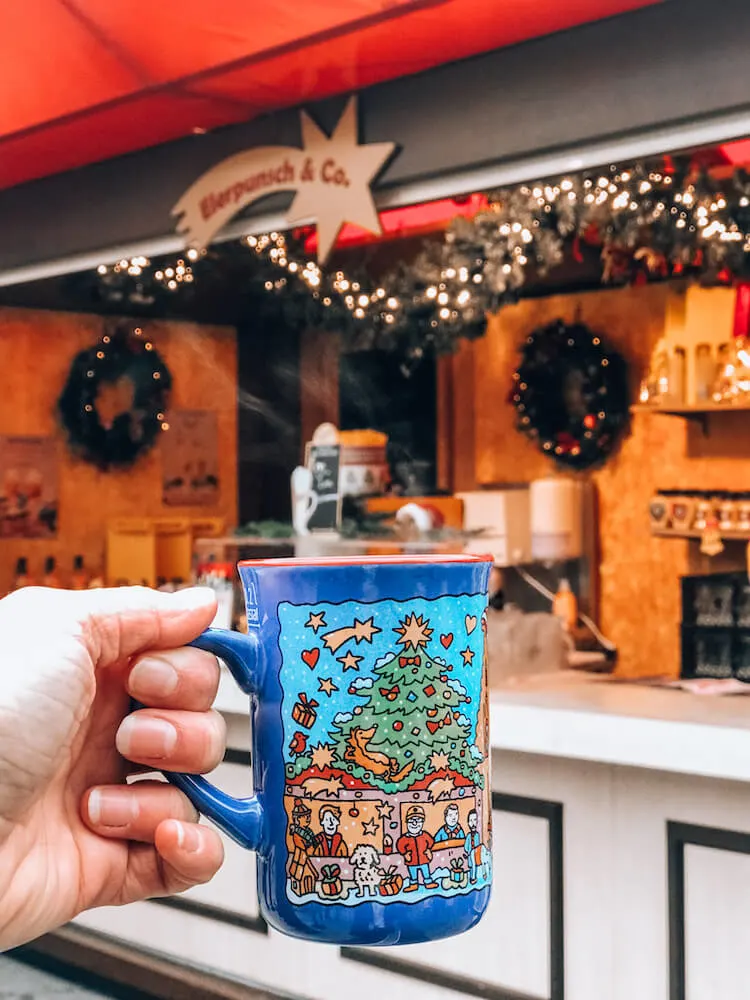 First cup of gluhwein at the Cologne Cathedral Christmas Market