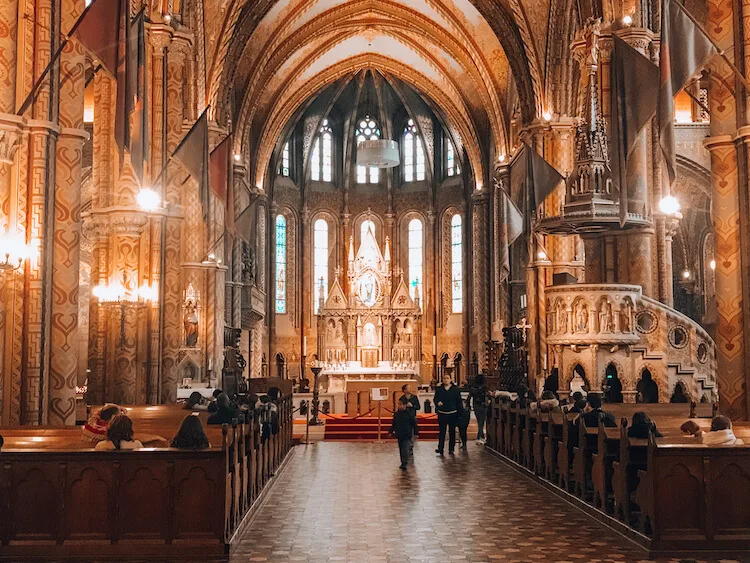 Inside of Matthias Church in Budapest