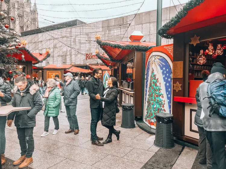 Kat and Chris dancing at the Cologne Cathedral Christmas Market