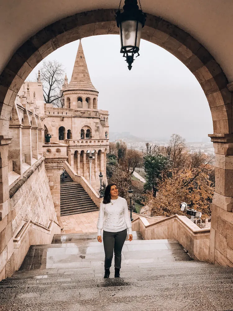 Kat exploring Fisherman's Bastion