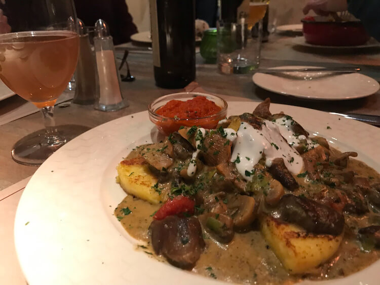 Mushroom dish at Alma and Korte in Budapest - Where to eat in Budapest