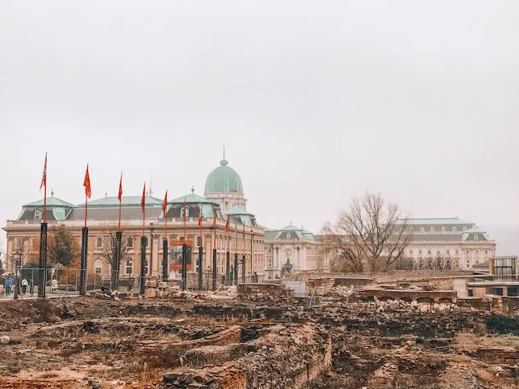 Ruins in front of the Budapest Castle - Top things to do in Budapest in 4 days