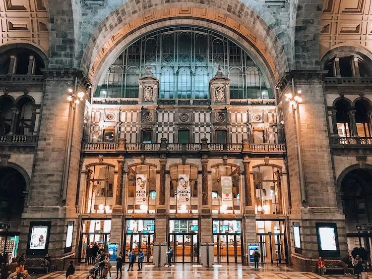 Entrance inside of Antwerp Central Station