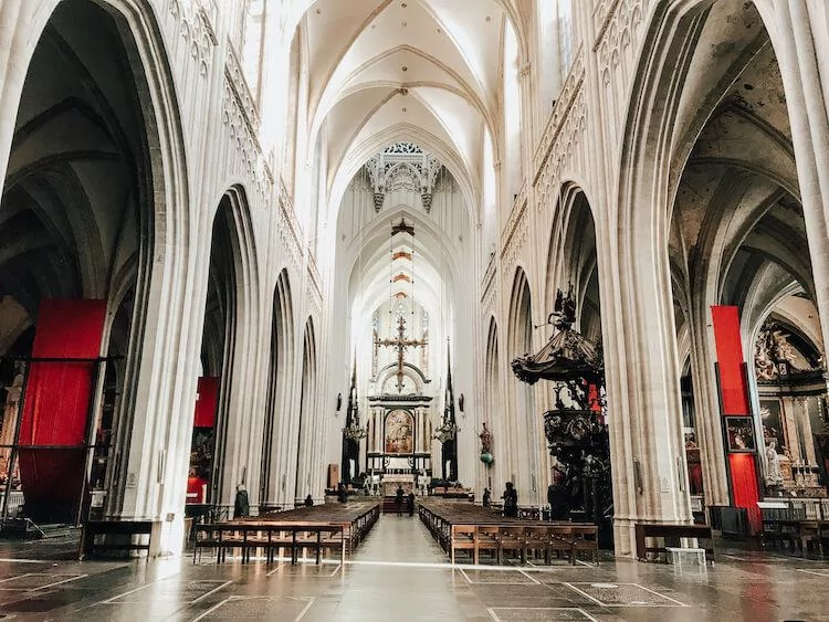 Inside of Our Lady of Antwerp Cathedral