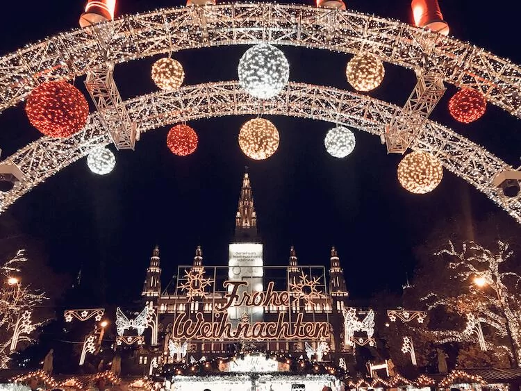 Rathausplatz during the Christmas Markets in Vienna