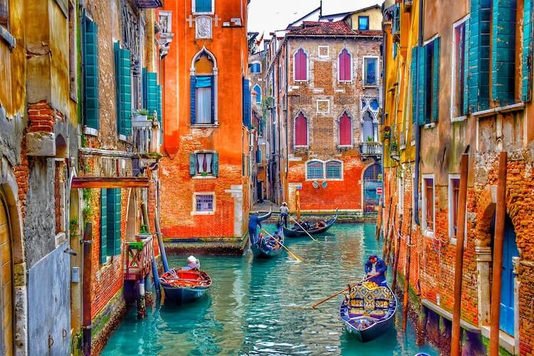 Canals of Venice in Italy